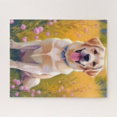 Yellow Lab Painting Labrador Retriever Dog Puzzle (Horizontal)