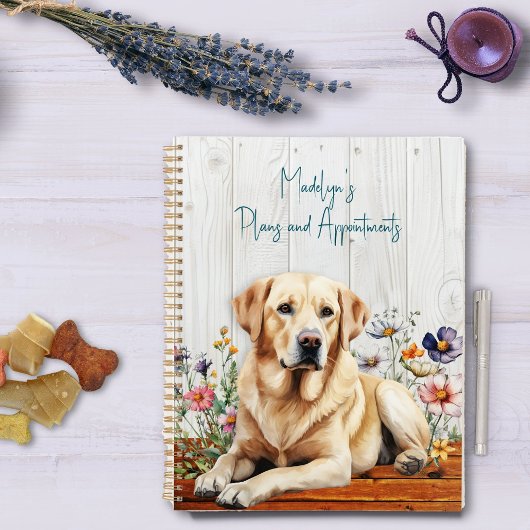 Yellow Lab Wildflowers Planer