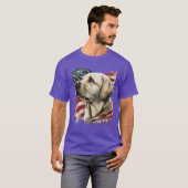 Yellow Lab withhe American Flag friends T-Shirt (Vorne ganz)