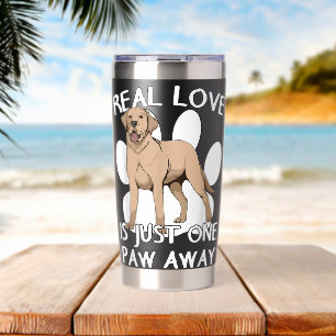 Yellow Labbi Real Liebe Gelbe Labrador Paw Zitat g Thermobecher