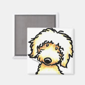 Yellow Labradoodle Art Magnet (Vorderseite/Rückseite)