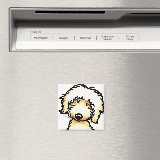 Yellow Labradoodle Art Magnet (In Situ (Geschirrspüler))