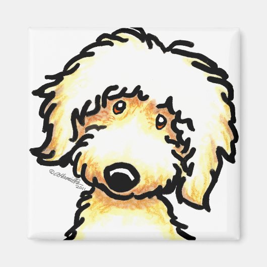 Yellow Labradoodle Art Magnet (Vorne)
