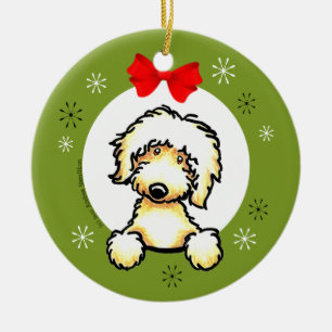 Yellow Labradoodle Christmas Classic Keramik Ornament