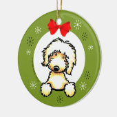 Yellow Labradoodle Christmas Classic Keramik Ornament (Links)