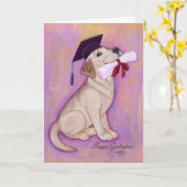 Yellow Labrador Abschluss Karte (Gelbe Blume)