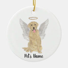 Yellow Labrador Beileid Memorial Keramik Ornament