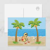 Yellow Labrador Bikini Girl Postcard Postkarte (Vorne/Hinten)