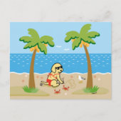 Yellow Labrador Bikini Girl Postcard Postkarte (Vorderseite)