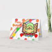 Yellow Labrador Birthday Balloons Card (Fenster) Karte (Vorderseite)