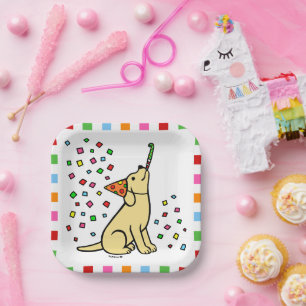 Yellow Labrador Birthday Party Confetti Pappteller