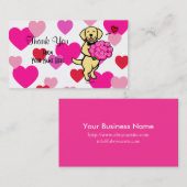 Yellow Labrador Cartoon Rose Vielen Dank Visitenkarte (Vorne/Hinten)