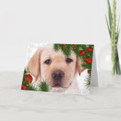 Yellow Labrador Christmas Card Feiertagskarte (Vorderseite)