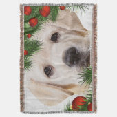 Yellow Labrador Christmas Decke (Vorderseite Vertikal)