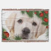Yellow Labrador Christmas Decke (Vorderseite)