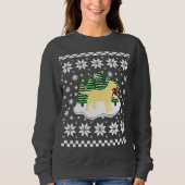 Yellow Labrador Christmas Evergreen Snowflakes Sweatshirt (Vorderseite)
