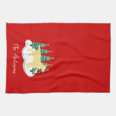 Yellow Labrador Christmas Evergreen Trees Geschirrtuch (Horizontal)