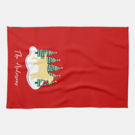 Yellow Labrador Christmas Evergreen Trees Geschirrtuch