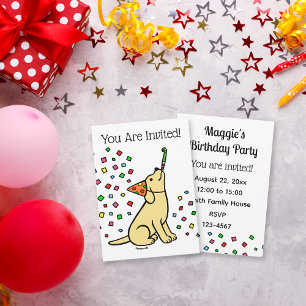 Yellow Labrador Confetti Geburtstagspartei Einladung