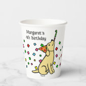 Yellow Labrador Confetti Geburtstagspartei Pappbecher (Rückseite)