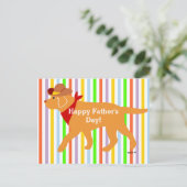 Yellow Labrador Cowboy Cartoon Postkarte (Stehend Vorderseite)