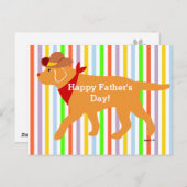 Yellow Labrador Cowboy Cartoon Postkarte (Vorne/Hinten)