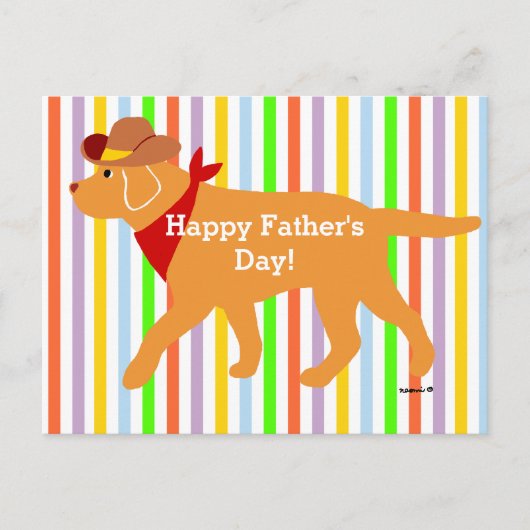 Yellow Labrador Cowboy Cartoon Postkarte (Vorderseite)