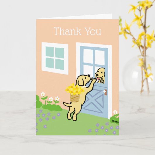 Yellow Labrador Daffodils Spring Danke Karte (Gelbe Blume)