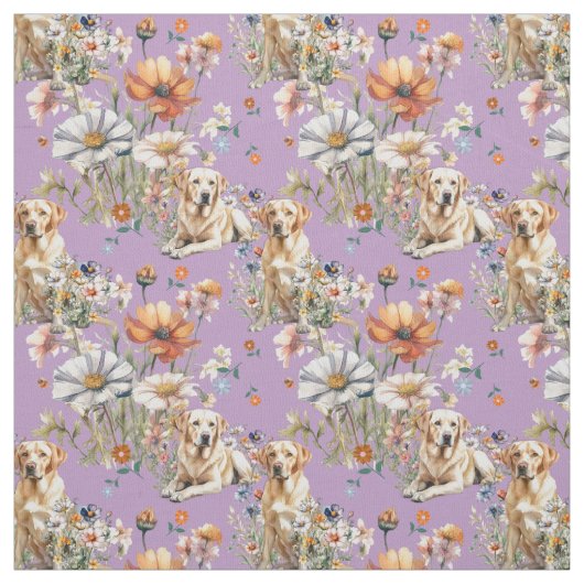 Yellow Labrador Dogs Seamless Pattern Stoff (Muster)