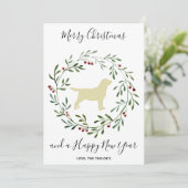 Yellow Labrador Elegant Dog Frohe Weihnachten (Stehend Vorderseite)