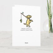Yellow Labrador Fishing Cartoon Karte (Rückseite)