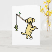 Yellow Labrador Fishing Cartoon Karte (Gelbe Blume)