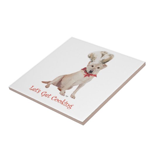 Yellow Labrador Fliese (Seite)