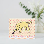 Yellow Labrador Friendly Postkarte (Stehend Vorderseite)