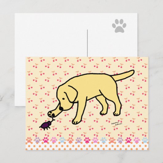 Yellow Labrador Friendly Postkarte (Vorne/Hinten)