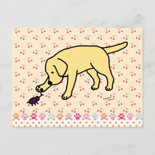 Yellow Labrador Friendly Postkarte (Vorderseite)