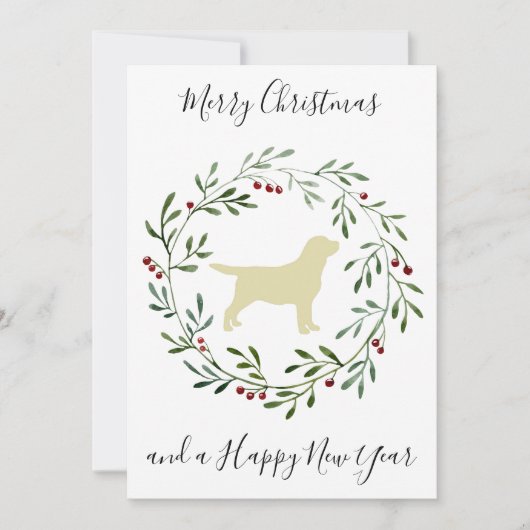 Yellow Labrador Frohe Weihnachts Labrador Retrieve Einladung (Vorderseite)