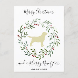 Yellow Labrador Frohe Weihnachts Labrador Retrieve Feiertagspostkarte