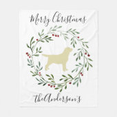 Yellow Labrador Frohe Weihnachts Labrador Retrieve Fleecedecke (Vorderseite)