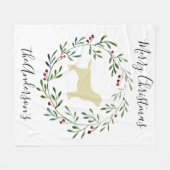 Yellow Labrador Frohe Weihnachts Labrador Retrieve Fleecedecke (Vorderseite (Horizontal))