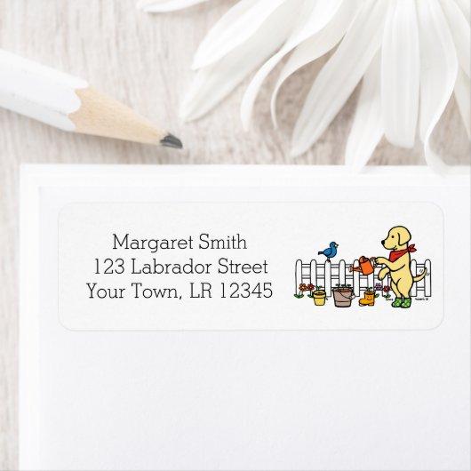 Yellow Labrador Gardener Rücksendeadresse (Insitu)