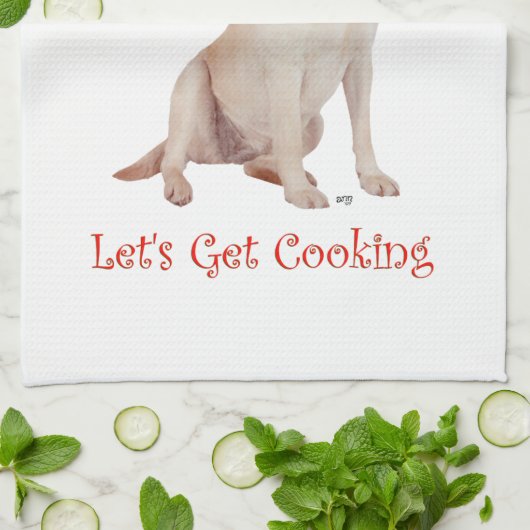 Yellow Labrador Geschirrtuch (Gefaltet)