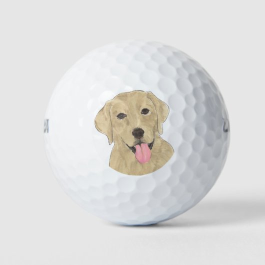 Yellow Labrador Golfball (Vorderseite)