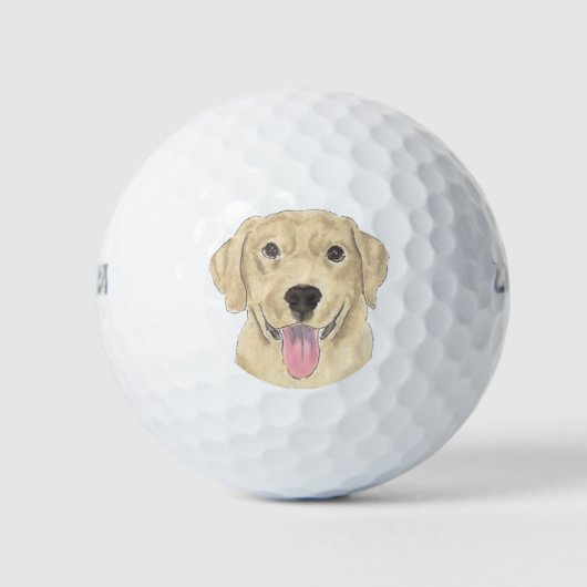 Yellow Labrador Golfball (Vorderseite)