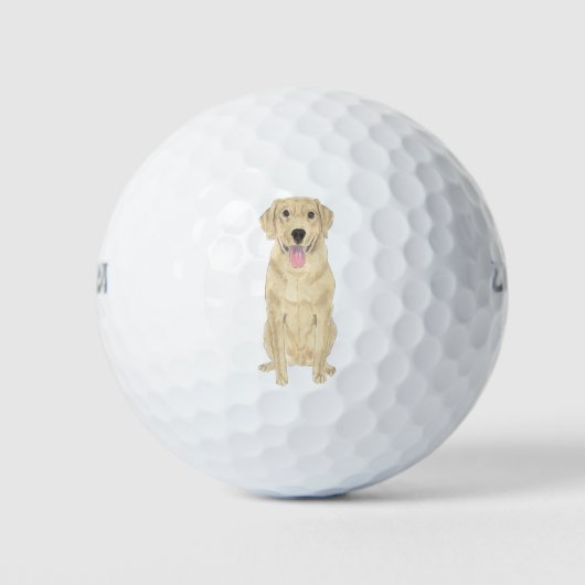 Yellow Labrador Golfball (Vorderseite)
