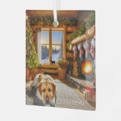 Yellow Labrador Holiday Glass Ornament (Vorderseite links)