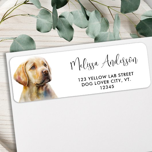 Yellow Labrador Hund Aquarell Rücksendeadresse