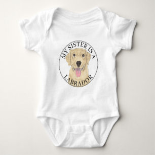 Yellow Labrador Hund Big Sister Baby Strampler