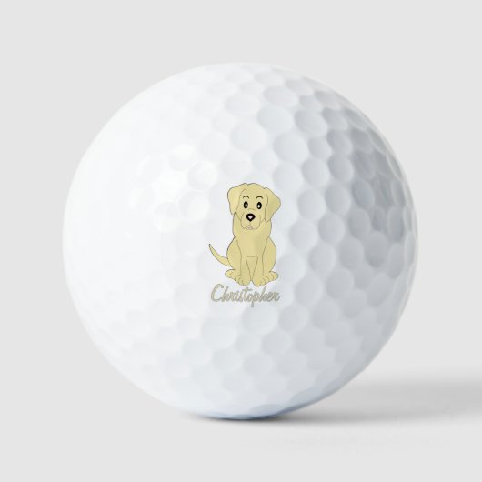 Yellow Labrador Hunddesign Golfball (Vorderseite)