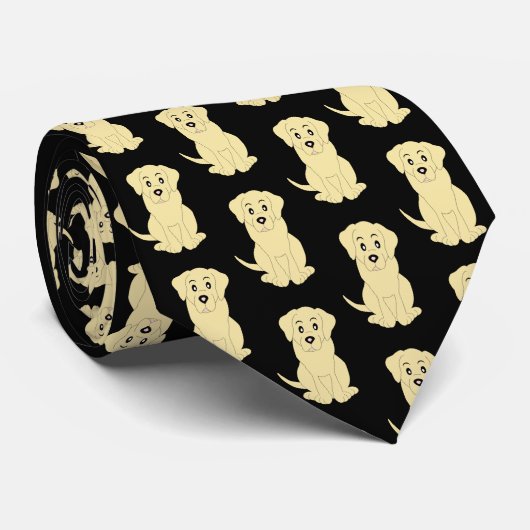 Yellow Labrador Hunddesign Krawatte (Gerollt)